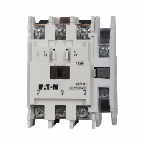Product image for Eaton Electrical CE15DNS3AB 120 Volt 27 Amp 3-Pole Non-Reversing IEC Contactor