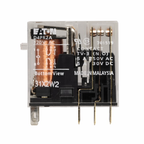 Product image for ETN D4PR2T1 DPDT Relay 240 Vdc Coil