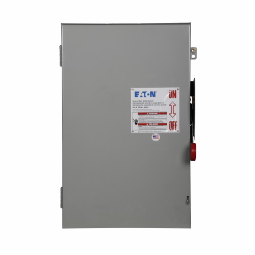 Product image for Eaton Electrical DG224NRK 120/240 VAC 200 Amp 25 to 60 Hp 2-Pole 3-Wire Fusible Single Throw Safety Switch