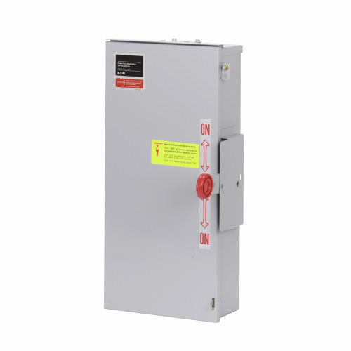 Product image for Eaton Electrical DT223URK-NPS 100 Amp 240 VAC 250 VDC 2-Pole NEMA 3R Non-Fusible General Duty Double Throw Safety Switch