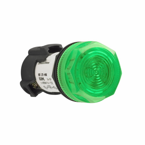 Product image for Eaton Electrical E22HL3X8 22.5 mm 110 VAC/120 VDC Plastic Green Round Cluster LED Non-Removable Indicating Light