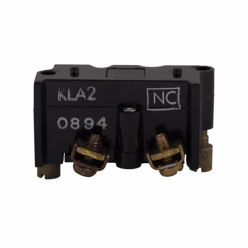 Product image for Eaton Electrical E30KLA2 30.5 mm 600 VAC 10 Amp 1NC Pressure Terminal Silver Standard Push Button Contact Block