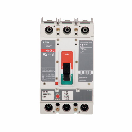Product image for Cutler-Hammer HMCPJ250F5L molded case circuit breaker accessory motor protection, Motor circuit protector, 250 A, Three-pole, Adjustable, Frame J-K, 625-1250 A, 600 V, 250 Vdc, Series G, Line and load