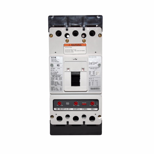 Product image for Cutler-Hammer KG3400 Series C complete EG molded case circuit breaker, K-frame, KG, Thermal-magnetic trip, 1000-2000A, Three-pole, 400A, 600 Vac, 18 kAIC at 240 Vac, 14 kAIC at 480 Vac, Line/load, Engin
