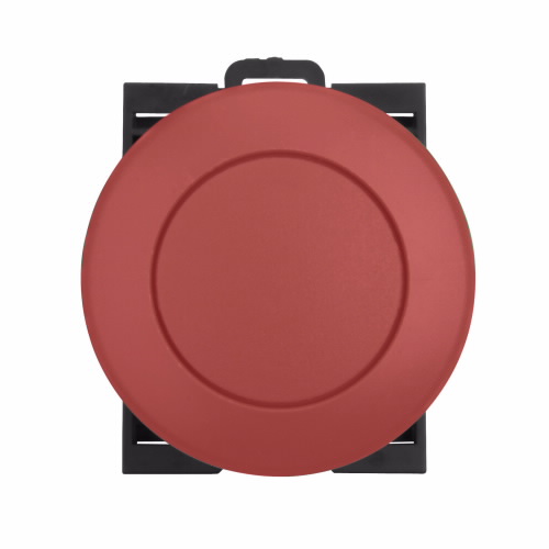 Product image for Cutler-Hammer M22-DRP-R M22 modular pushbutton, M22 Modular Mushroom Pushbutton Operator, 22.5 mm, Maintained, Non-illuminated, Bezel: Silver, Button: Red, IP67, IP69K, NEMA 4X, 13, 1,000,000 mechanical
