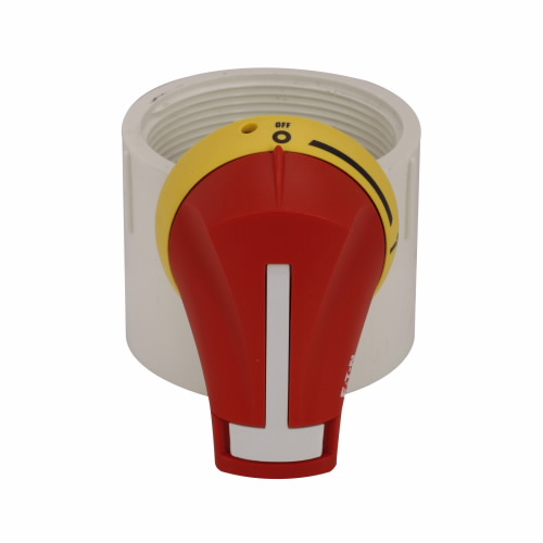 Product image for Cutler-Hammer PHR1N4XF rotary disconnect external front pistol handle,Front pistol handle,30-60A,Red/yellow,NEMA 4/4X,H-/I-/J-Frame,External handles,NEMA 4/4X,Handle type: PH1