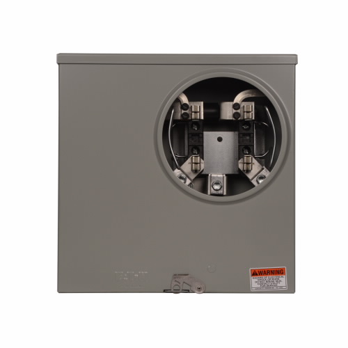 Product image for Cutler-Hammer UBHRS223ACH meter socket, 1-pos resi service, 200A, Under, Solid top, #6-350 kcmil, 4-jaw, #8-350 kcmil, Horn bypass, 3-wire, Ringless, 600 Vac