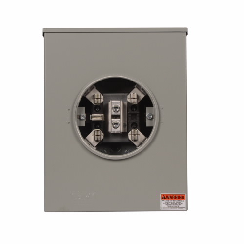 Product image for Cutler-Hammer URS212BCRCH meter socket, Residential service, 200A, Overhead/underground, 3-5/16 in hub cover plate, #8-250 kcmil, Five-jaw, Single-phase, #8-250 kcmil, Sockets:1, Three-wire, Ring, 600V