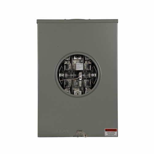 Product image for Cutler-Hammer UTE7213THLCH meter socket, Comm, 200A, Over/under, 5x5 inch hub open, #6-350 kcmil, 7-jaw, 1-ph, #6-350 kcmil, Lever bypass, Gnd conn (#14-#2 Cu), Triplex, 3-wire, Ringless, 600 Vac