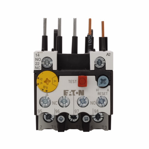 Product image for Cutler-Hammer XTOB012BC1 XT IEC bimetallic overload relay, 9-12A overload range, 45 mm Frame size, 1NO-1NC contact configuration, Direct to contactor mounting, used with 9-15A contactor, 10A trip type