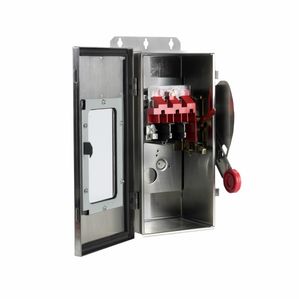 Product image for Eaton Electrical DH361UWKW 600 VAC 30 Amp 7.5 Hp 3-Pole Non-Fusible Single Throw Safety Switch