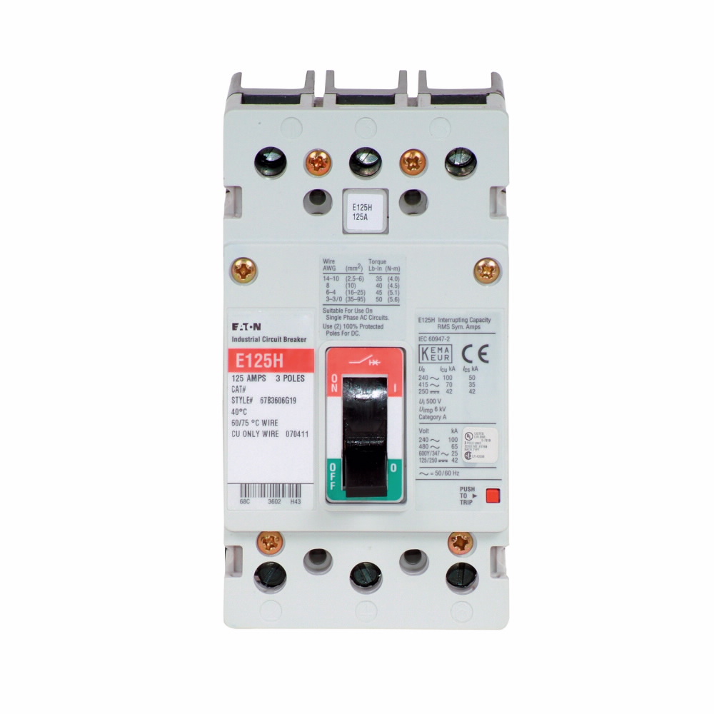 Product image for ETN EGH3125FFB EG 65KA 3 POLE 125 A