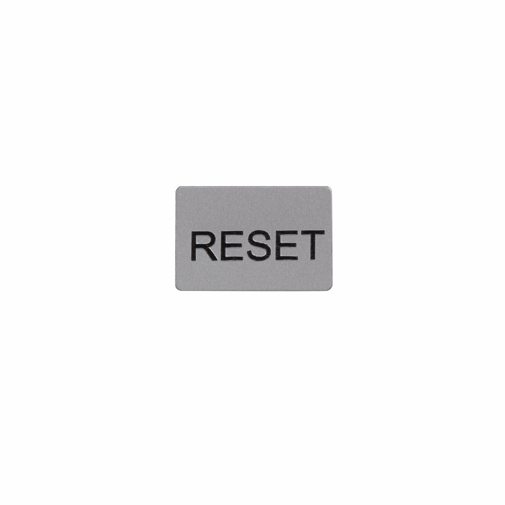 Product image for Cutler-Hammer M22-XST-GB14 M22 pushbutton plate insert, M22/C22 legend plate insert " RESET " for 22mm Pushbuttons