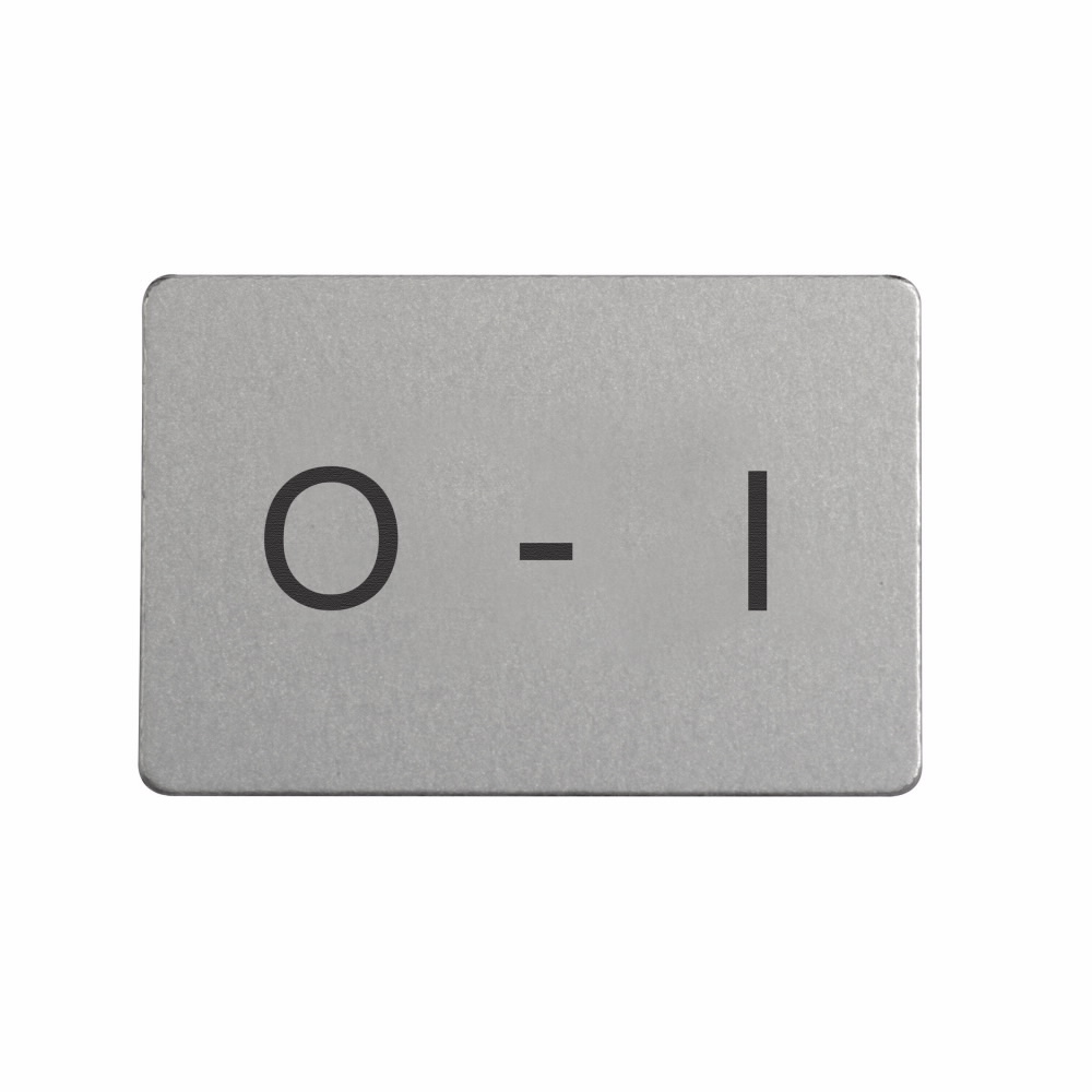 Product image for Cutler-Hammer M22-XST-X89 M22 pushbutton legend plate insert, M22 Modular Pushbutton Legend Plate Insert, 22.5 mm, Inscription: 0 - I/ X89, IP66, NEMA 4X, 13