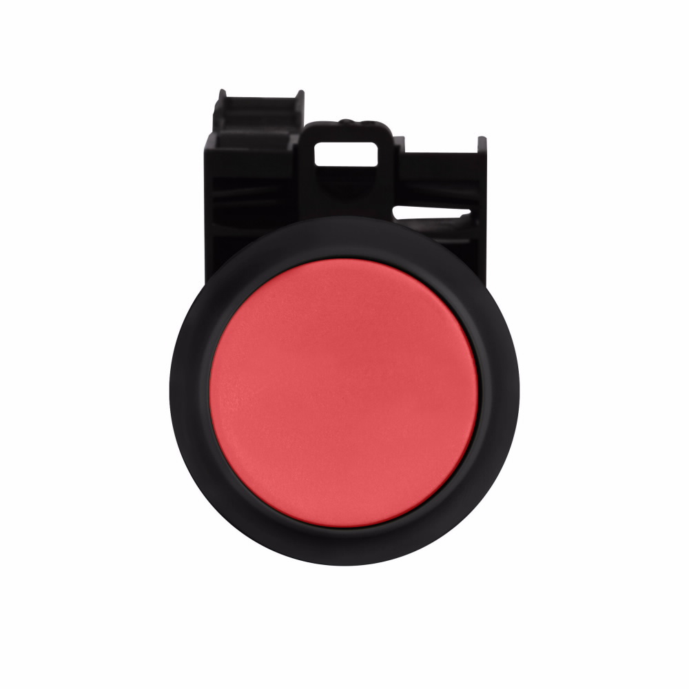 Product image for Cutler-Hammer M22S-D-R-K11 22.5 mm RMQ-Titan Pushbutton,Red Actuator,Black bezel,1NO - 1NC,IP67, IP69K,Non-illuminated,Flush mounting,NEMA 4X, 13,5,000,000 operations,Momentary,22.5 mm,Flush Pushbutton,