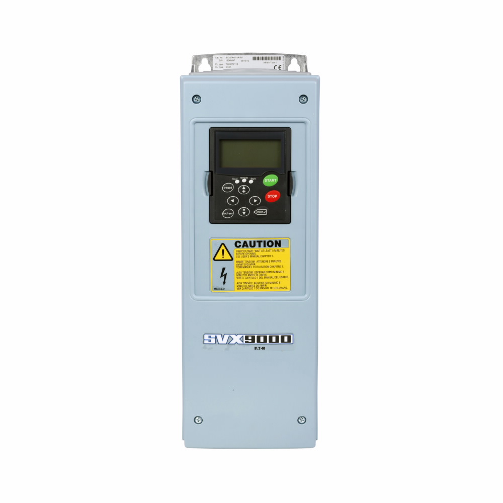 Product image for Cutler-Hammer SVX015A2-4A1B1 SVX adjustable frequency drive, 15HP, NEMA Type 12/IP54, 480V, FR5, Three-phase, EMC H, Standard Software, A/N keypad, Internal brake chopper, Standard boards