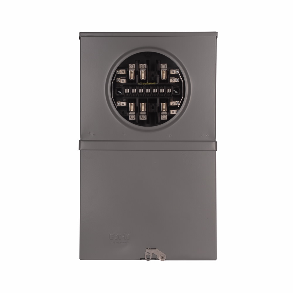 Product image for Cutler-Hammer USTS132CCH meter socket, Instrument rated socket, 20A, Over/under, 3-5/16 inch hub cover plate, 13-jaw, Factory wired test switch, 600 Vac, Provisions for test switch