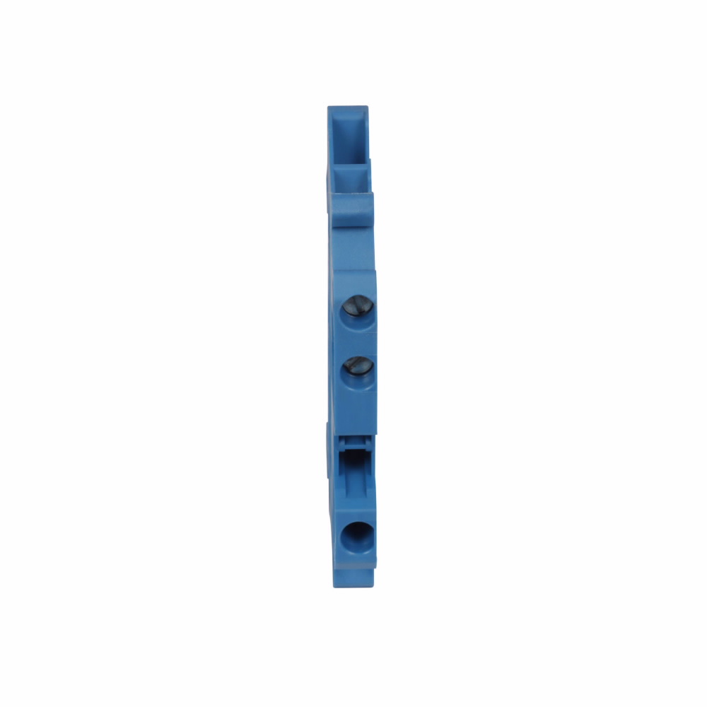 Product image for Cutler-Hammer XBUT25D12BU XB IEC terminal block, Screw Connection Multi-Conductor Terminal Blocks, Blue, 12 AWG/2.5 mm2 maximum wire, Three-wire