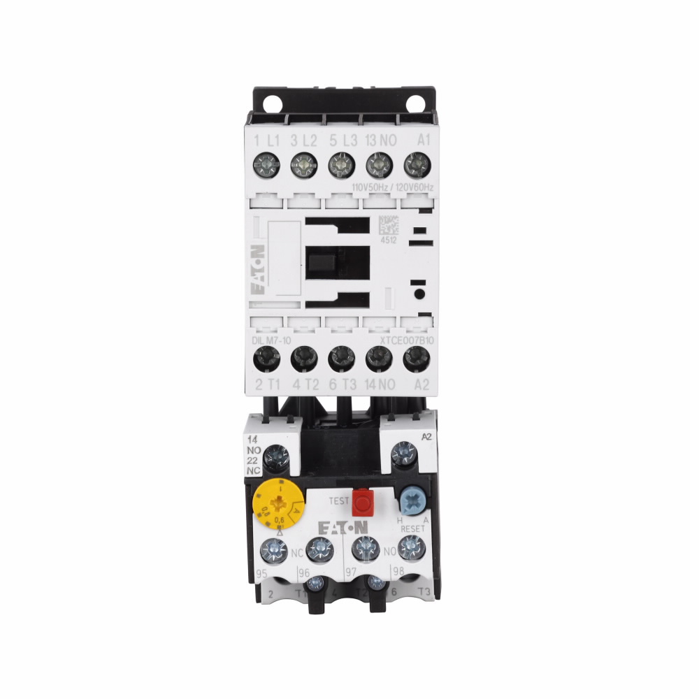 Product image for Cutler-Hammer XTAE015B10RD004 XT IEC electronic motor starter,Full voltage non-reversing IEC starter,15 A,12 Vdc,1NO,B frame,45 mm,2.4-4 A,Screw terminals