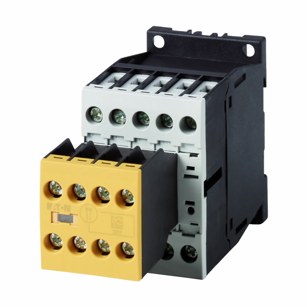 Product image for Cutler-Hammer XTSRE10B44TD XT IEC contactor, 24 Vdc, 4NO-4NC, Frame B, 45mm, 50-60 Hz, Three-pole, Size K, 380-415V, Freedom, Safety contactor relay