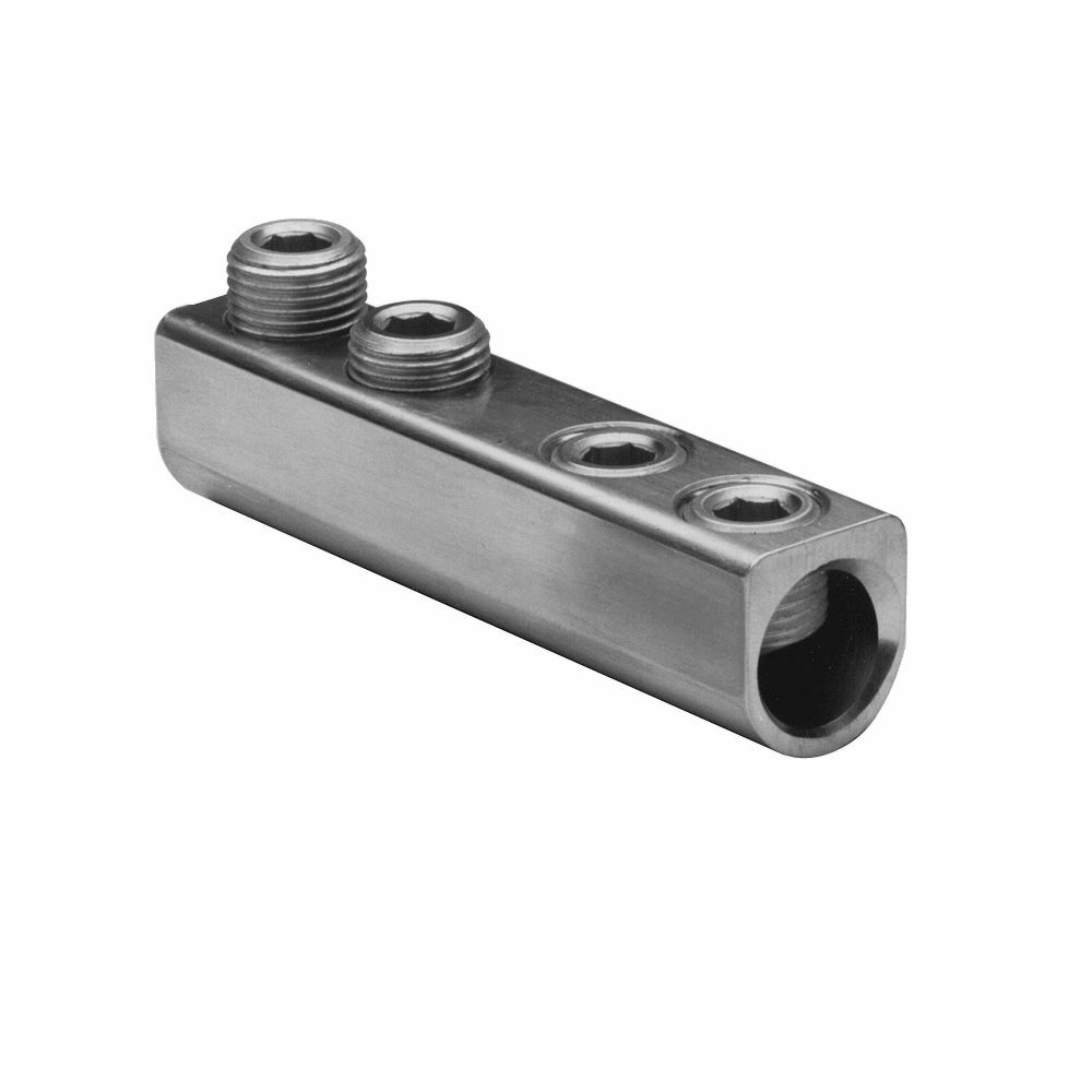 Product image for Burndy AMS750 Aluminum Mechanical Splice, 750-250 kcmil, 15/16" Screw Dia, 4 Screws, 1/2" Hex Size, Al/Cu Rated, Tin Plated