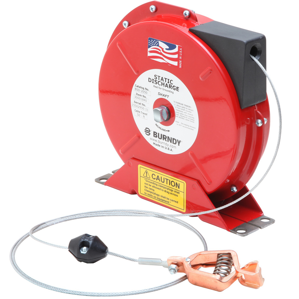 Product image for Burndy BSD2050 Static Discharge Reels, Heavy Duty, Cable Length: 50 Feet