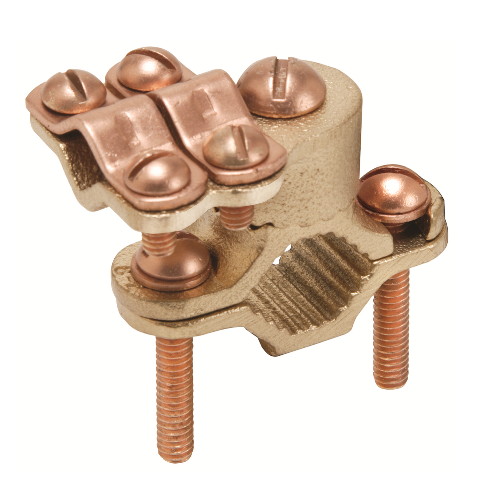 Product image for Burndy C11HD4/0DB Cast Bronze Ground Clamps, Water Pipe/Rebar/Ground Rod -Ground, Water Pipe- 1/2"-1" (13 -25) (Run), Rebar- #4 -#6 (Run) Ground Rod -3/8"-1" (Run), Water Pipe- 1/2 " - 1 "(13 -25) (Run), Rebar #4-#6 (Run), Ground Rod -3/8" - 1" (Run ), Ground-#8 - 4/0 (Tap)