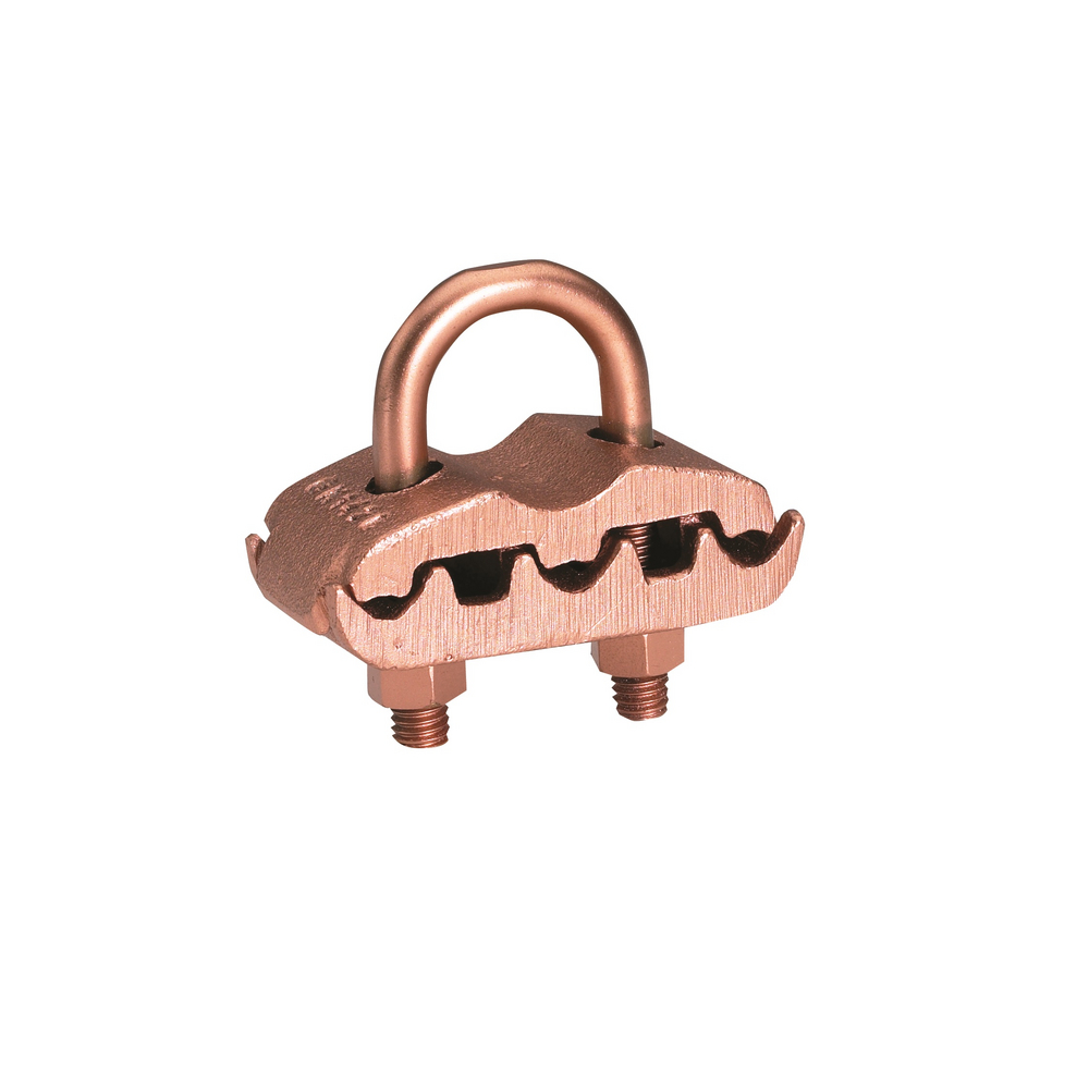 Product image for Burndy GK6426 Mechanical Grounding Connector, 3 Cables to Rod or Pipe, 4 AWG (Sol) - 2/0 AWG ( Str), 3/8" Pipe, 5/8" - 3/4" Rod, 3/8" Stud