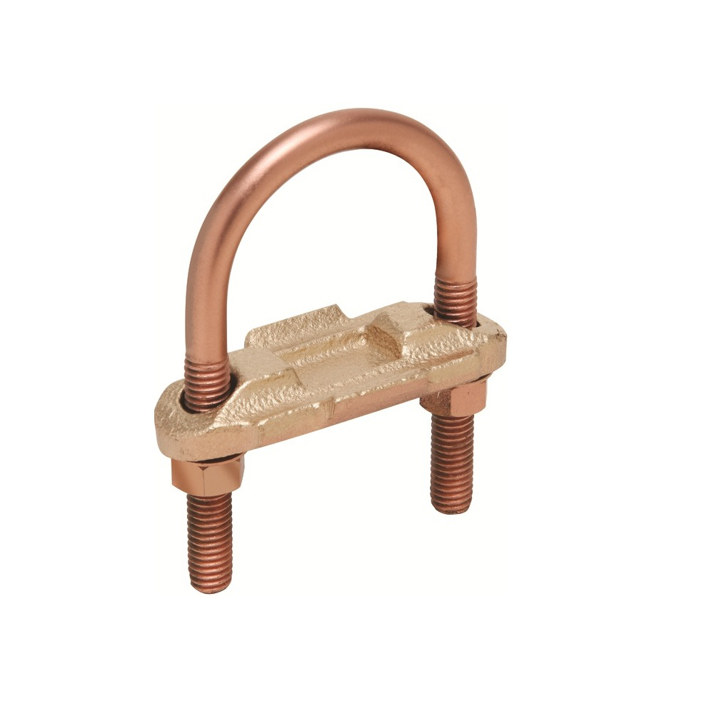 Product image for Burndy GP654CG1 Raised Floor Grounding Clamp, #8 Sol - 4 Str, 131 in L, 238 in