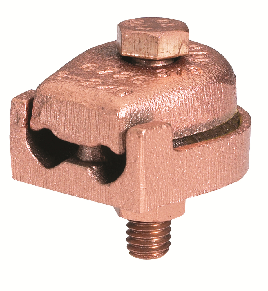 Product image for Burndy GZ4C38 Mechanical Grounding Connector, For Copper Cable to Bar, 8 AWG (Str) - 4 (Str), 3/8" Stud