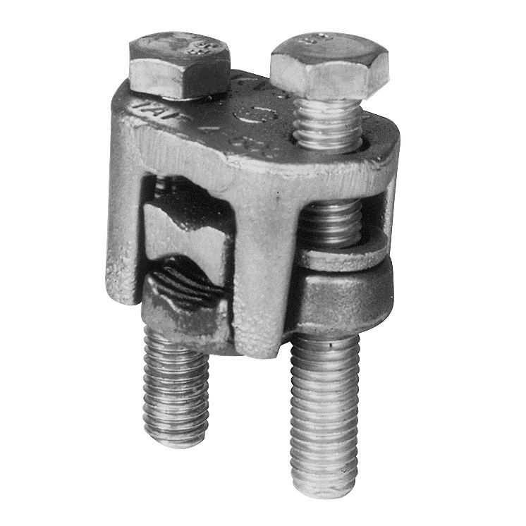 Product image for Burndy KVSW34 Mechanical Connector For CUWeld and Copper Supplied with a CU alloy Spacer that seperates run and tap conductors, Recommended Torque: 375 LBS