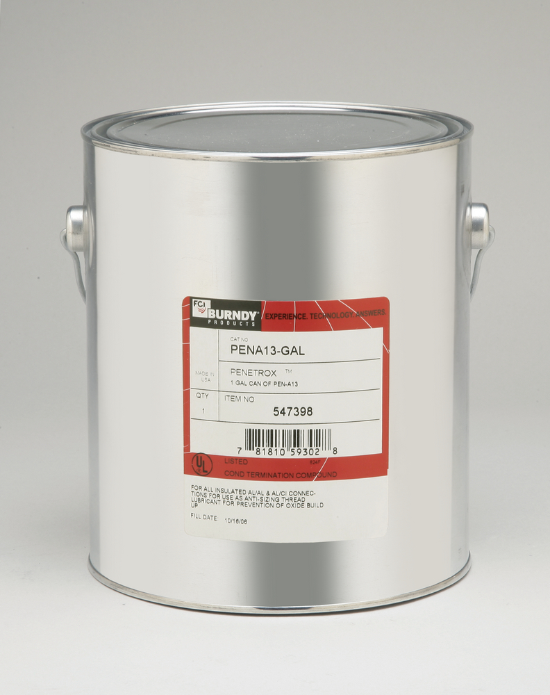 Product image for Burndy PENA13GAL Oxide Inhibiting Electrical Joint Compound, 1 Gallon, For Al-Al, Al-Cu & Al Conduit Threads / Insulated Cable