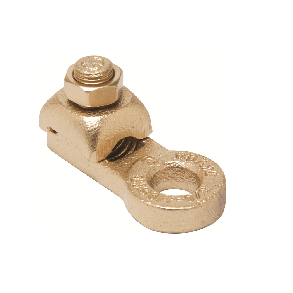 Product image for Burndy QDA1C Copper Terminal, 1 Hole, 4-1 AWG (Str), 3/8" Stud, 1 Screw