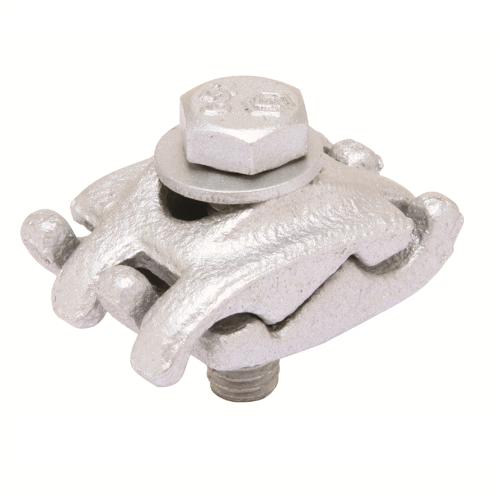 Product image for Burndy UC2W28L Cast Copper Alloy Universal Parallel Clamp, 2 Sol - 4/0 Str, 1-1/8 Length, 1-3/4 in Width, Tin-plated