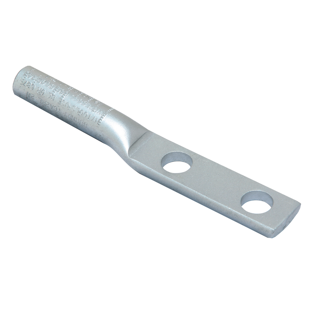 Product image for Burndy YCA37R2N AL compression lug designed for terminating jumper loop and equiptment taps to switch pads and other substation switch yard apparatus, 815 IN L