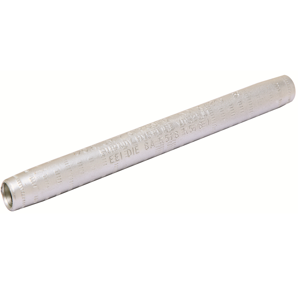 Product image for Burndy YDS25AT Aluminium Hysplice, 7-1/4 in L, Full Tension Sleeve for All Aluminum Compressed and Compact Conductors,Die index:243