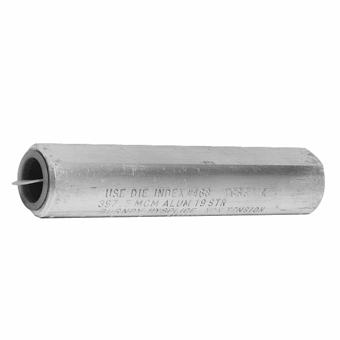 Product image for Burndy YDS311AT Al Full Tension Sleeve Splice, 3975 kcmil(Al), 1222" L, 468 Index