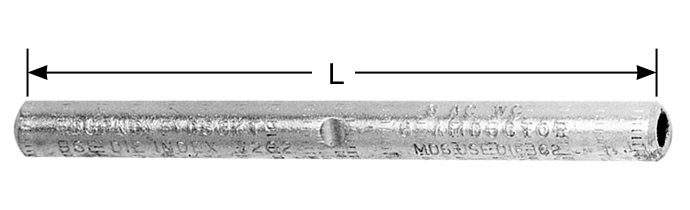 Product image for Burndy YDS8WG1 HYSPLICE Single Sleeve Full Tension Splice, Accommodates Wire: #8 Cu Sol (Hard, Medium, or Soft Drawn), Die Index: 161, Made of copper tubing, Installed with standard tools and dies