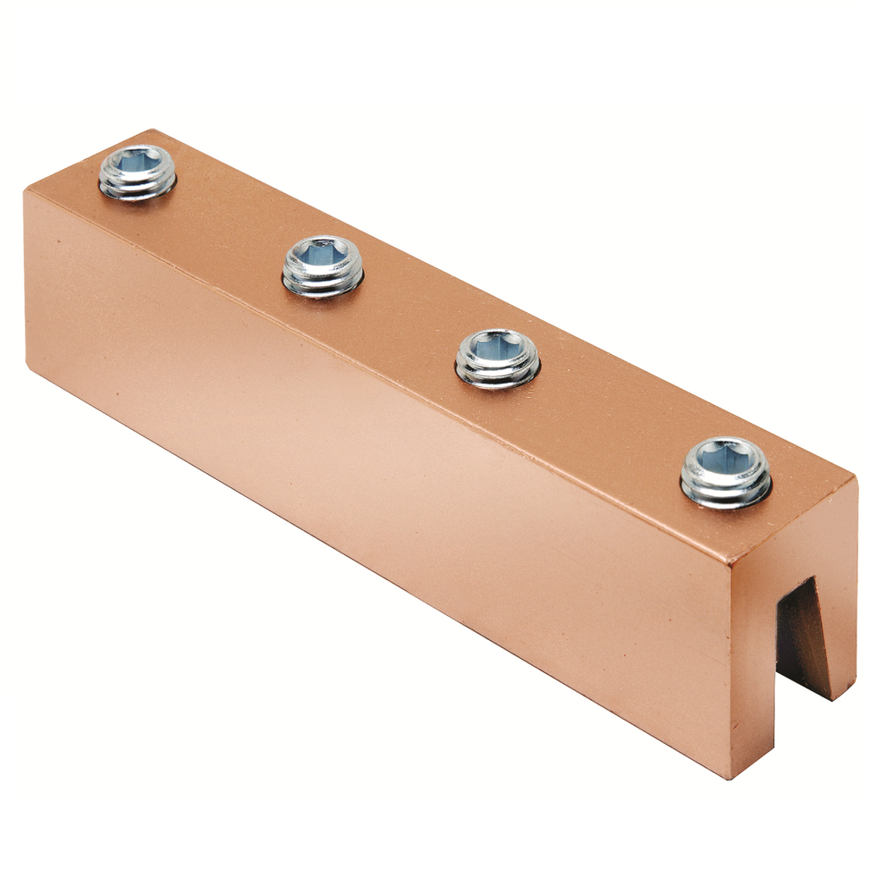 Product image for Burndy YGIBS283382N Copper Compression Connector, Cable to Steel, 2 AWG - 4/0 AWG, Angled Flange, 025" - 0338" Thickness, 2 holes, 1/2" Stud