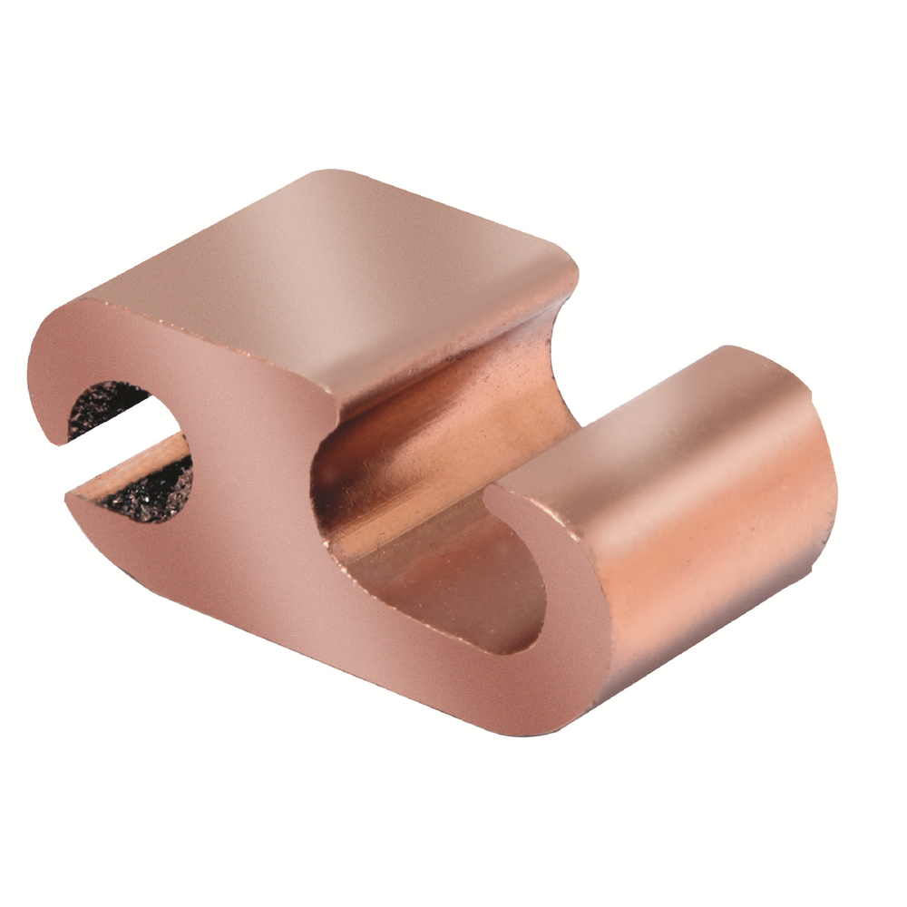Product image for Burndy YP2C2 Figure 6 - shaped, wide range-taking CU compression tap connector for primary service taps and secondary service drops, Width: 75 IN