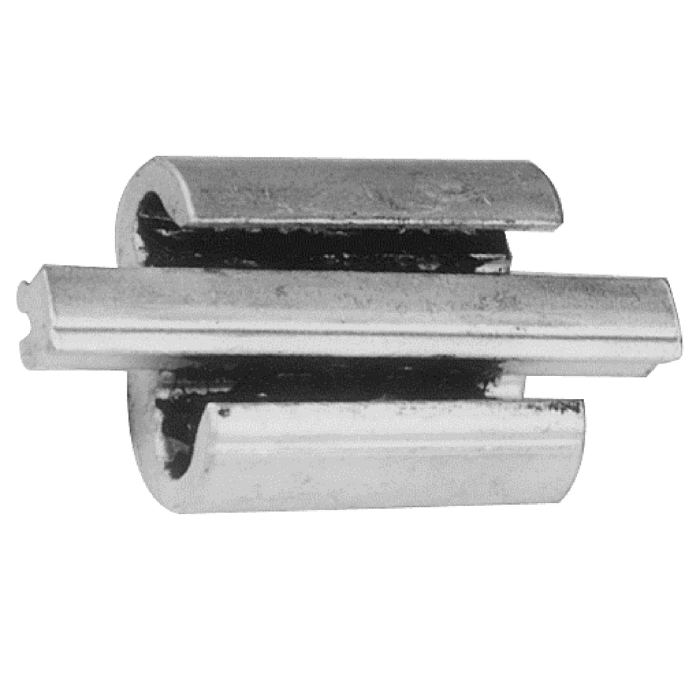 Product image for Burndy YP25U25 Wide range, universal and reversible, Figure 3 shaped aluminum connector with adjustable overhanging spacer that separates conductors,Conductor Groove A Solid:2/0,3/0