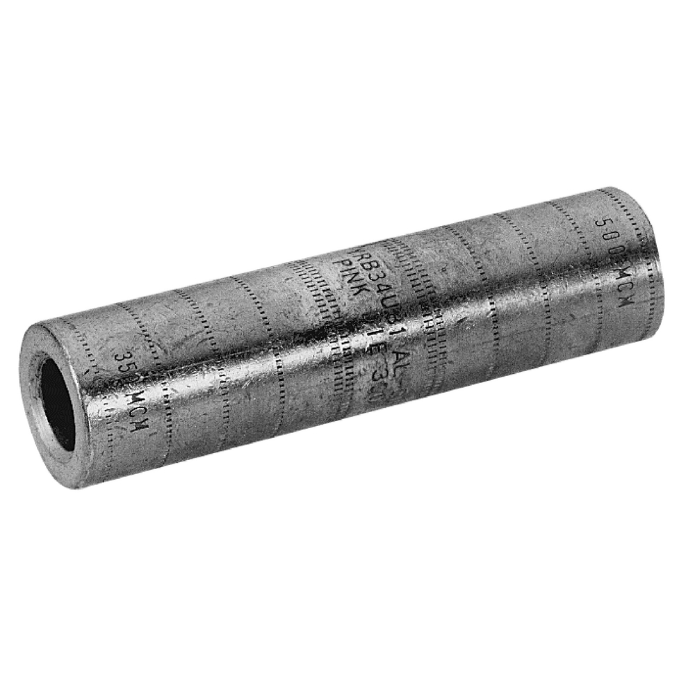 Product image for Burndy YRB36U34 Splice reducer is rated to accommodate both alumium and copper wire, barrel is designed with an internal chamfer for smooth wire insertion, tin plated for corrosion resistance, prefilled PENETROX™ A13 oxide inhibitor, comes with color coded end caps, UL 486A-486B, CSA, rated up to 90.C and 35kV