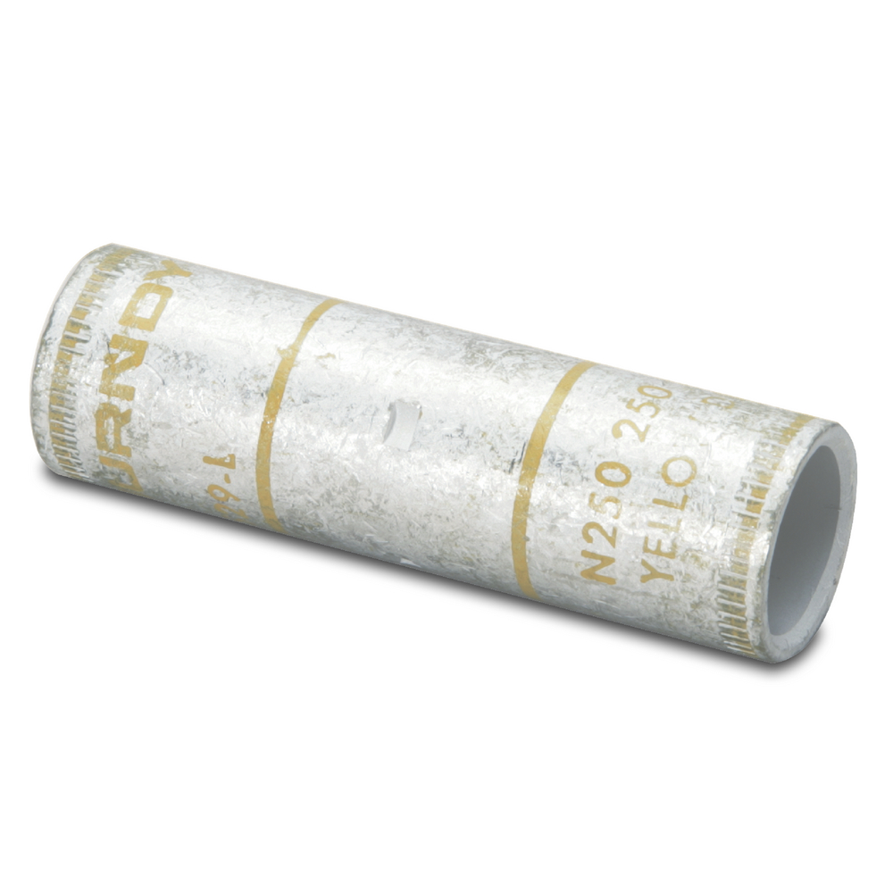 Product image for Burndy YS27LBOX 3/0 AWG CU, Standard Barrel, Internal Chamfer, Tin Plated, UL/CSA, 90.C, Up to 35kV, ORANGE Color Code, 14 Die Index