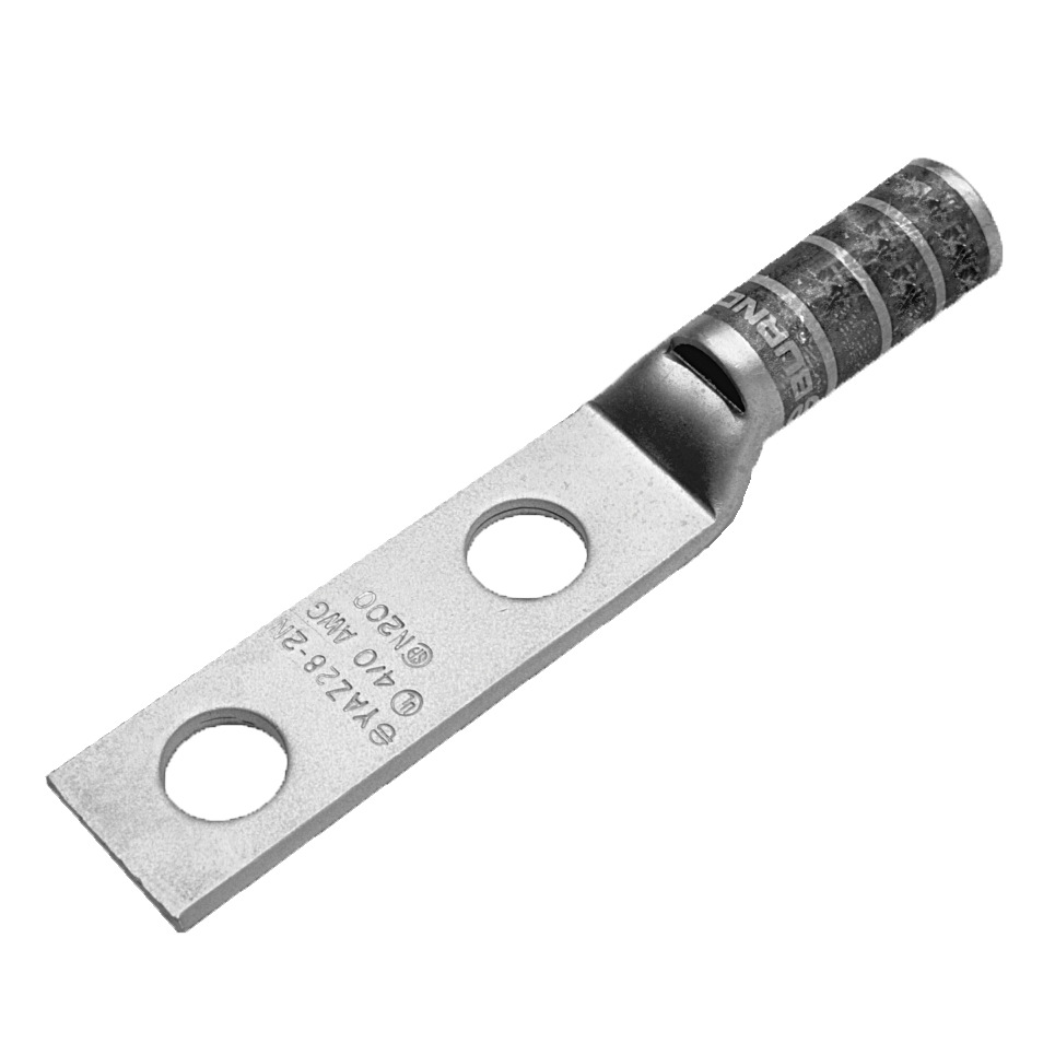 Burndy YAZ342NT38FX 350 kcmil G,H,I,K,M,373 DLO CU, Two Hole, 3/8 Stud Size, 1 Hole Spacing, Long Barrel, Inspection Window, Internal Chamfer, Tin Plated, UL/CSA, 90.C, Up to 35kV, Blue Color Code, 19 Burndy YAZ342NT38FX 350 kcmil G,H,I,K,M,373 DLO CU, Two Hole, 3/8 Stud Size, 1 Hole Spacing, Long Barrel, Inspection Window, Internal Chamfer, Tin Plated, UL/CSA, 90.C, Up to 35kV, Blue Color Code, 19