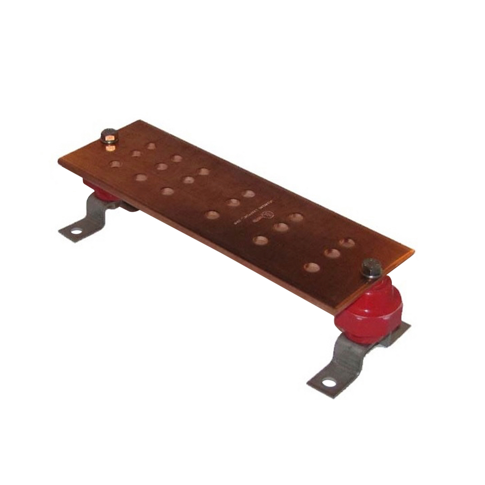 Product image for Burndy BBB14412E Copper Busbar, 18 Holes, 12 in L, Can be used as a common ground point and power applications