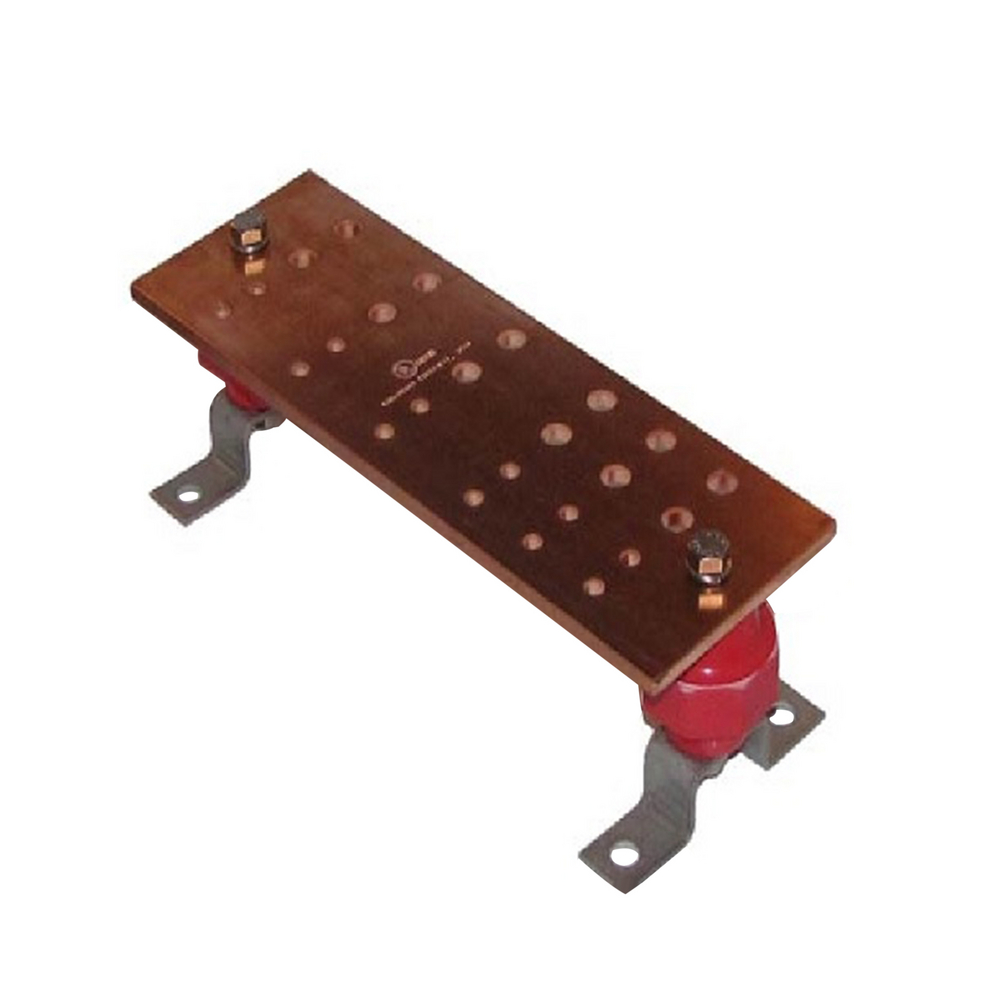 Product image for Burndy BBB14412F Copper Busbar, 12 Holes, 12 in L, Can be used as a common ground point and power applications