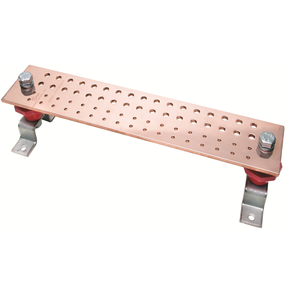 Product image for Burndy BBB14420J Copper Busbar, 34, AK14572, Can be used as a common ground point and power applications