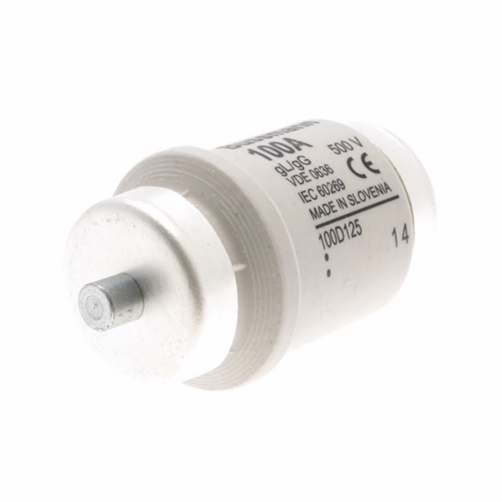 Eaton Bussmann series low voltage D fuse, Fast-acting, 500V, 100A, 50 kAIC, Non Indicating, fuse, Class gR, Holder, Red
