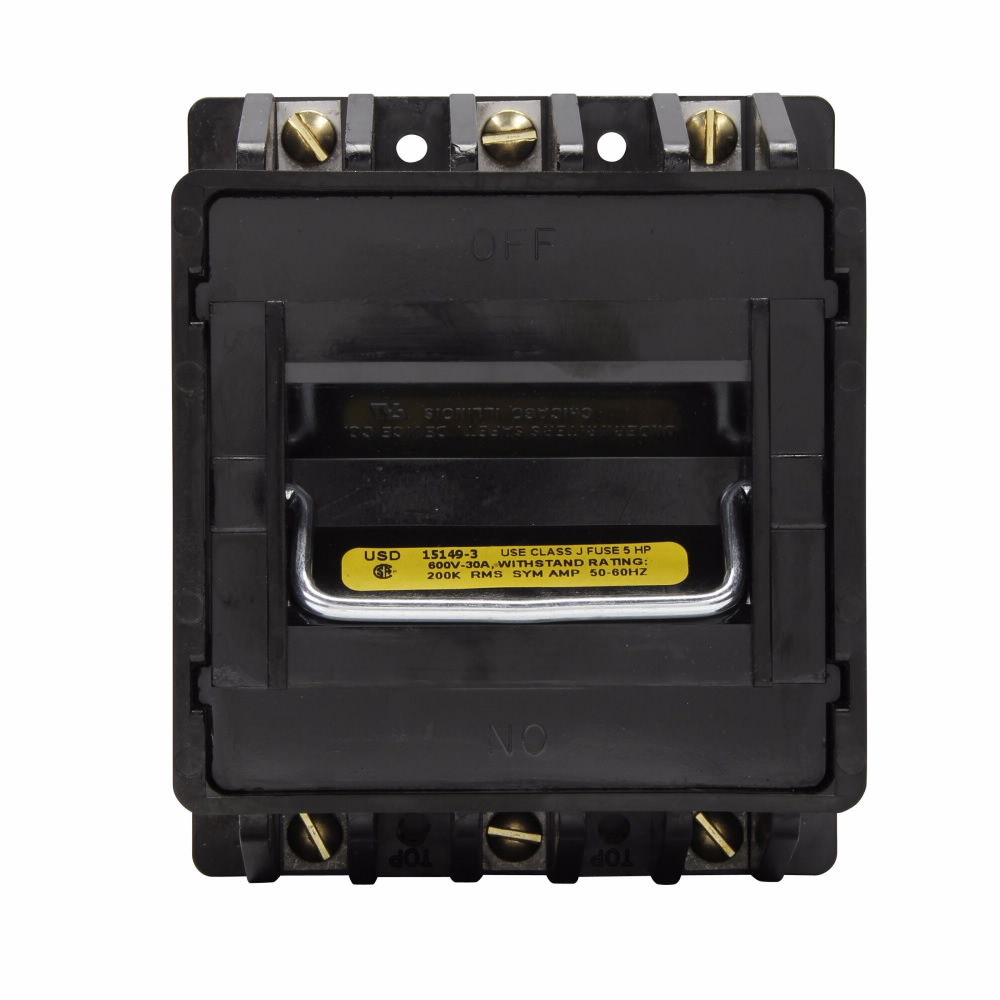 Eaton Bussmann series 15149 fused pullout switch, 600V, 0-30A, 200 kAIC, Fusible, Dead Front, Three-pole