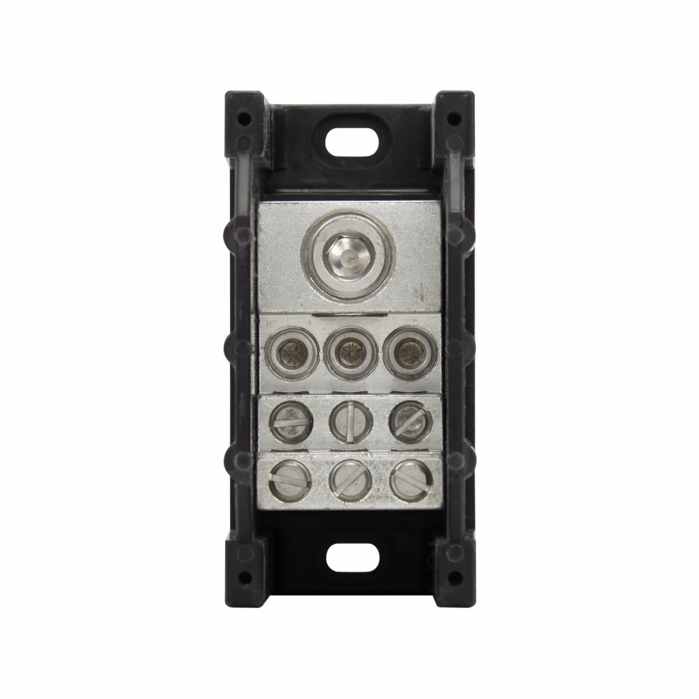 Eaton Bussmann series power distribution block, 600 Vac, 600 Vdc, 310A, Power distribution block, Single-pole, SCCR: 100 kA, Black, Molded Thermoplastic Base, Tin-plated aluminum connector - 16371-1